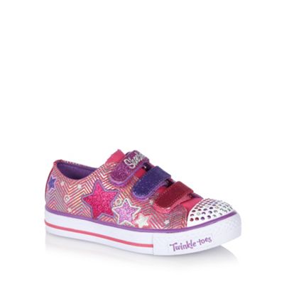 Skechers Girl's pink 'Triple Up' trainers
